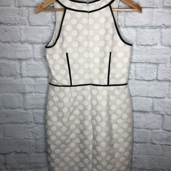 Ann Taylor Beige Sheath Dress Polka Dot - Picture 2 of 8